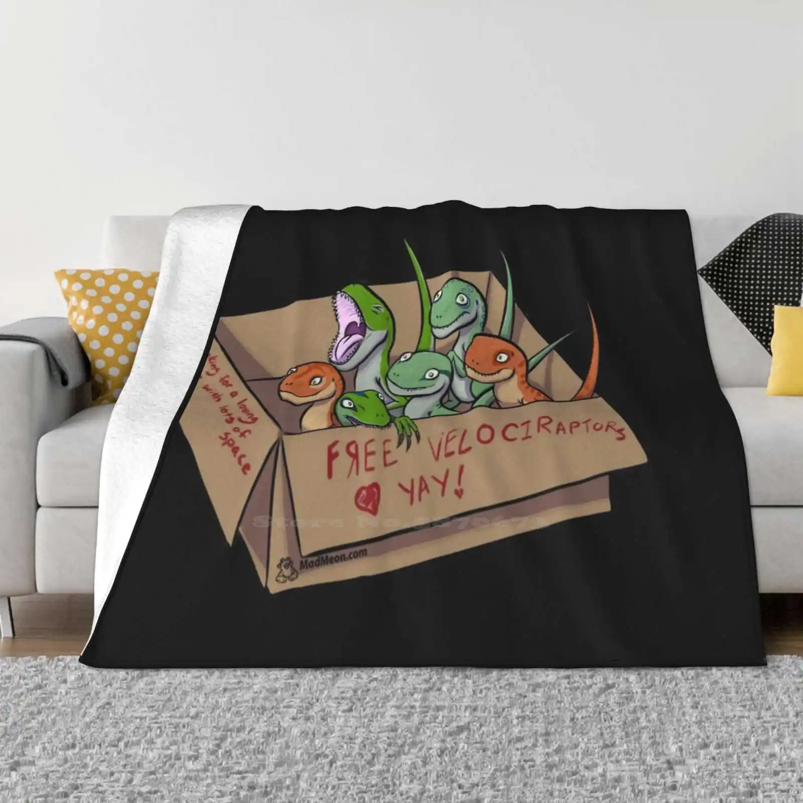 Coperta Velociraptor Gratuita Coperta Portatile Da Viaggio Morbida E Calda Velociraptor Dromeeosaurus Deinonychus Red Blue Park World