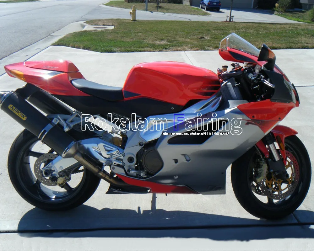 Kit Carrozzeria Per Aprilia Rsv1000 R 2003 2004 2005 2006 Rsv 1000 03 04 05 06 Ms Rsv-1000 Carenatura Moto Argento Rosso Aftermarket