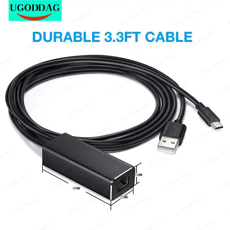 Micro Usb Power To Rj45 10/100Mbps Usb Lan Ethernet Adattatore Per Scheda Di Rete Per Fire Tv Stick Chromecast Ultra Audio Google