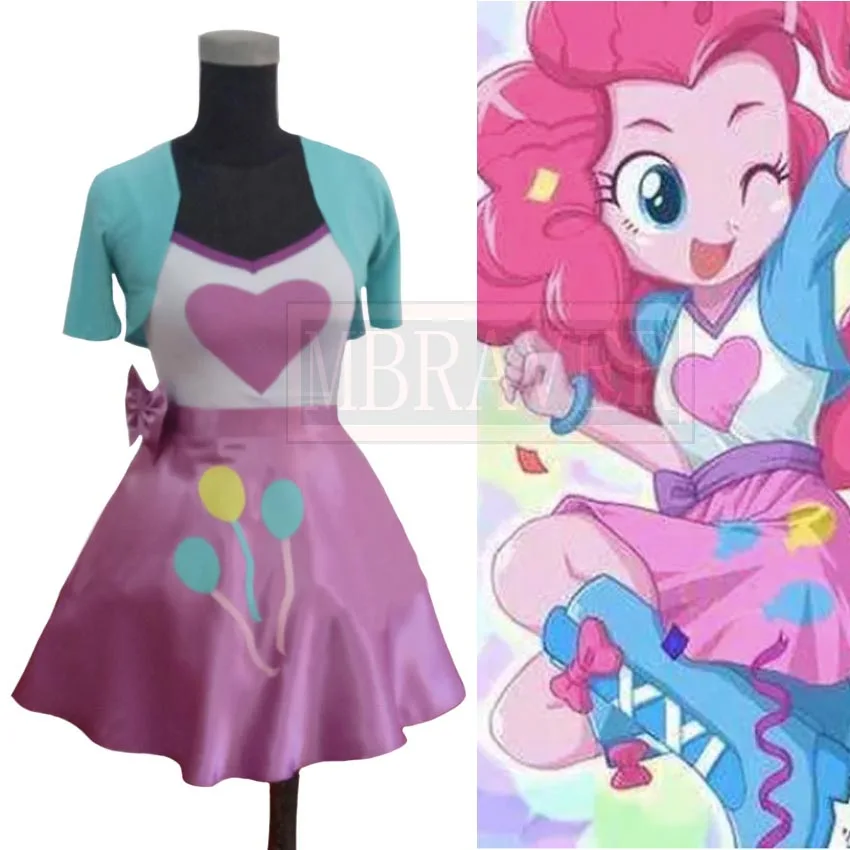 Pinky Pie Human Princess Dress Costume Cosplay Halloween Christmas Uniform Custom Made Any Size