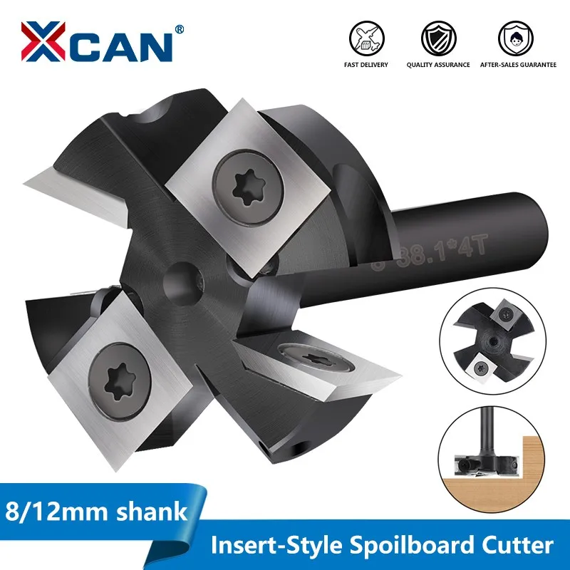 Fresa Xcan Cnc Rozzboard Surface Router Bit 8/12Mm Shank Insert Piastra In Metallo Duro Appiattimento Router Bit Pialla Per Legno