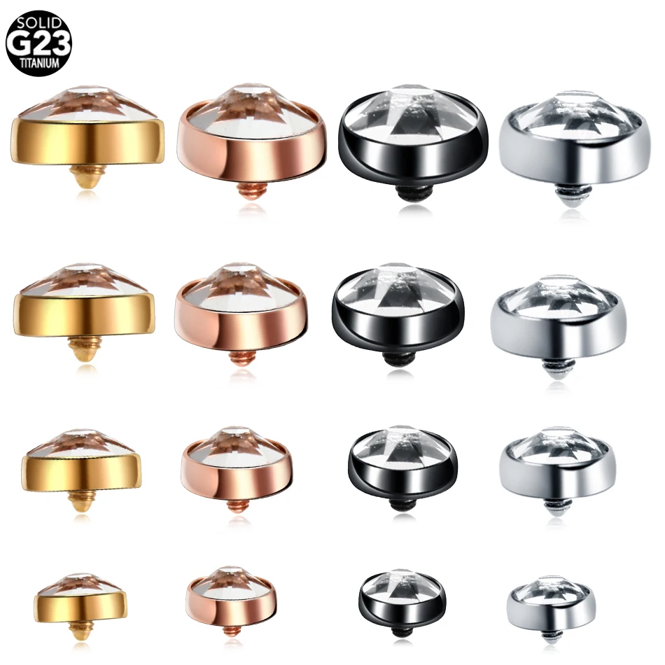 1Pc 16G Micro Dermal Piercing Titanium Dermal Anchor Piercing Di Cristallo Dermal Anchor Top Skin Diver Surface Piercing Gioielli