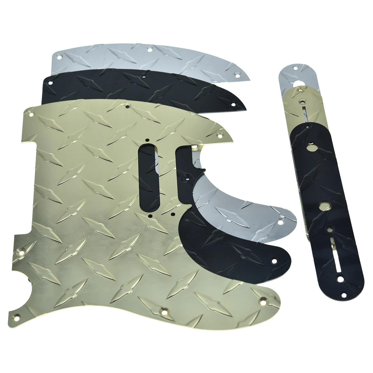 Dopro Metal Diamond Plate 8 Fori Modern Tele Pickguard Con Piastra Di Controllo Tele E Viti Per Telecaster Parafango Americano/Messicano