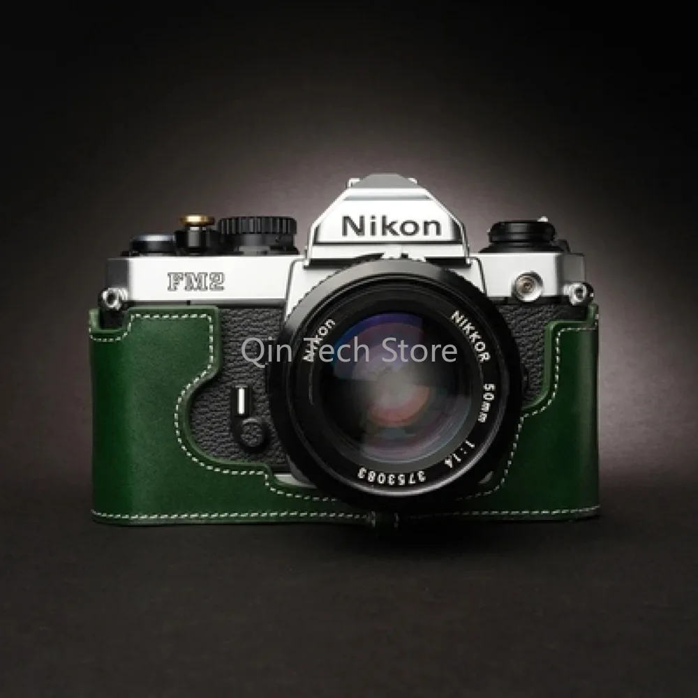 Per Nikon Fm2 Fm Fm2N Fe Fe2 Fm3A Custodia Protettiva Scatola Base Lavoro Manuale Fotocamera Fotografica Custodia In Vera Pelle Di Vacchetta