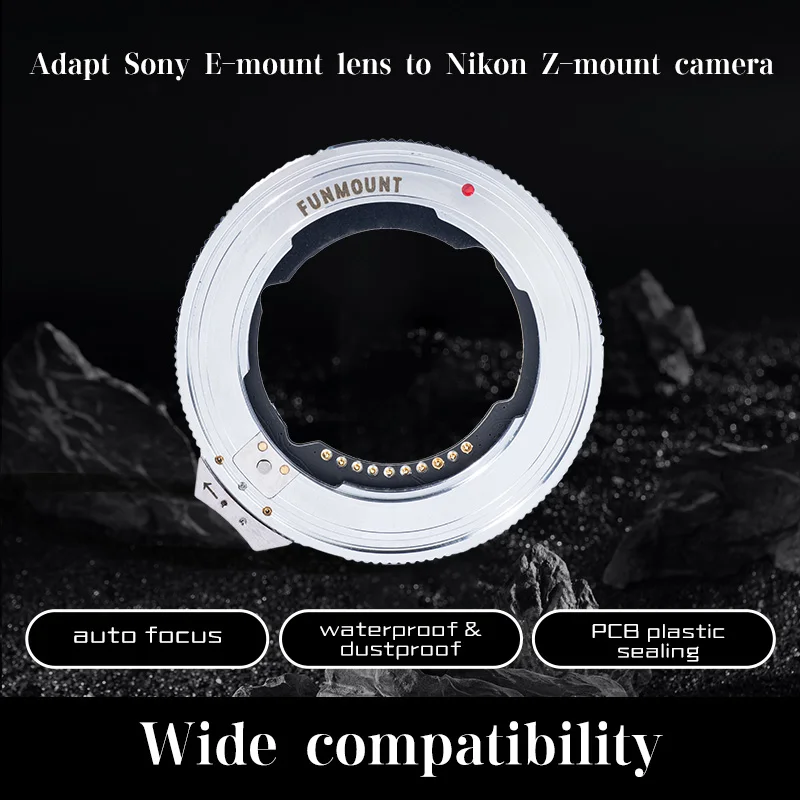 Funmount Fm-Etz Pro Lens Adapter Ring Af Auto Focus Adapter Ring Per Sony E-Mount Lens To Nikon Z Mount Camera