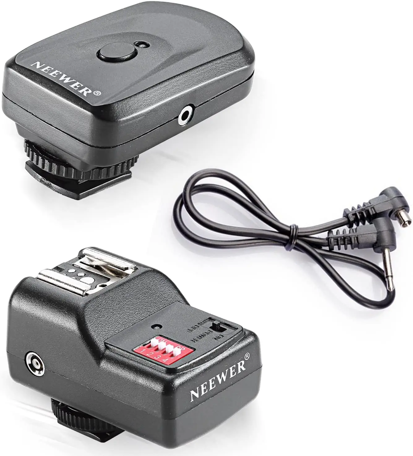 Neewer 16 Canali Wireless Remote Fm Flash Speedlite Radio Trigger Con Ricevitore Pc Da 2.5Mm Per Canon,Nikon,Olympus E Altri