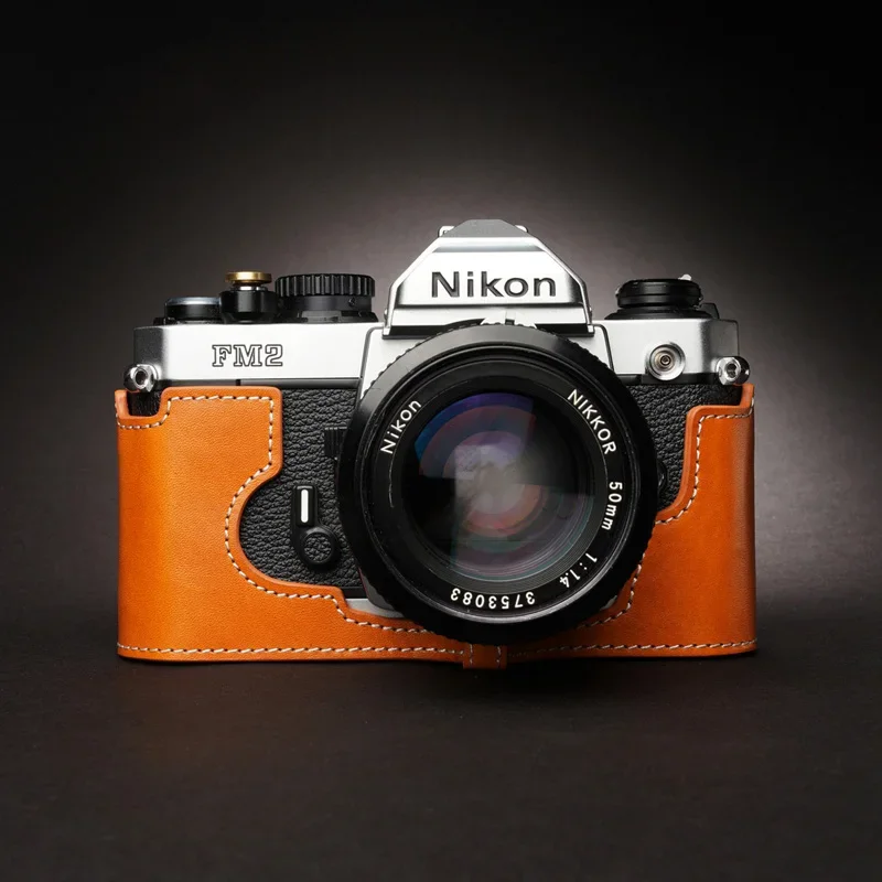 Design Per Nikon Fm2 Fm Fm2N Fe Fe2 Fotocamera Fatta A Mano In Vera Pelle Con Mezza Custodia Per Fotocamera