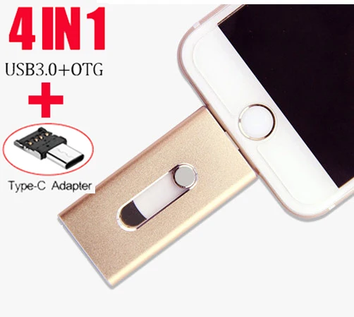 Nuovo Otg Iflash Pendrive 128 Gb Usb 3.0 Flash Drive 128 Gb 64Gb 32Gb 16Gb 8 Gb Pen Drive Per Iphone 7 Ipad Ipod Ios Telefono Android