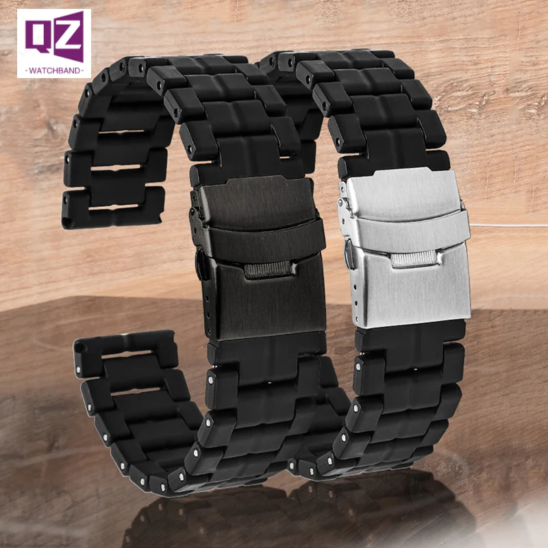 Cinturino In Acciaio Di Plastica Per Luminox 3051 3080 3150 8800 Cinturino 23Mm Cinturino Sport Mans Orologi Cinturino Cinturino Nero
