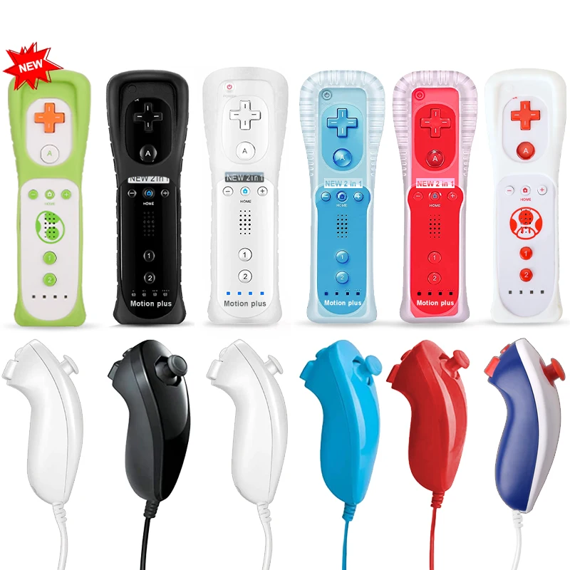 2Pcs Controller Per Wii Remote Controller Gamepad Con Motion Plus Per Ninetend Wii/Wii U Wireless Gamepad Per Console Di Gioco Wii
