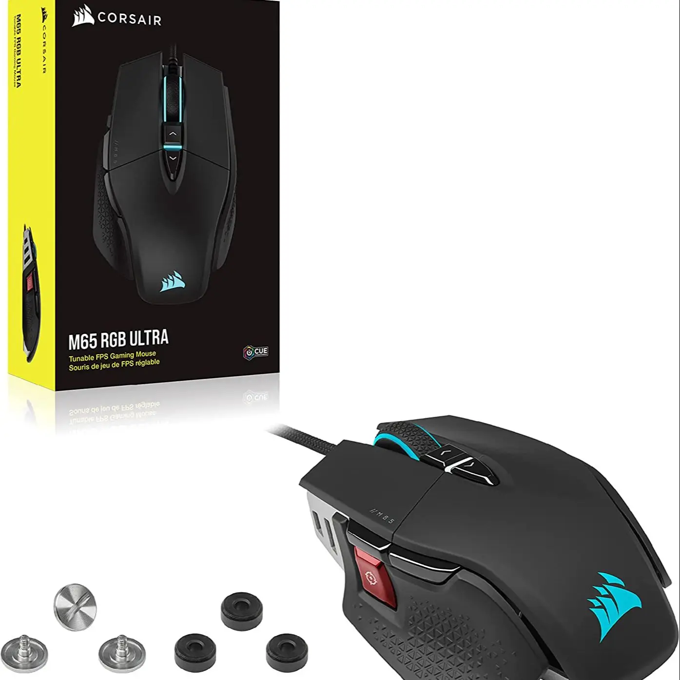 Corsair M65 Rgb Mouse Da Gioco Fps Ultra Sintonizzabile Marksman Sensore Ottico 26,000 Dpi, Interruttori Ottici, Axon Hyper-Processing