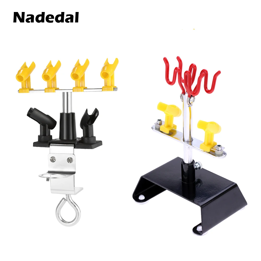Professionale Airbrush Holder Clamp-On Aerografo Del Basamento Kit 6 Montaggio Pistola A Spruzzo Da Tavolo Banco Di Stazione Per Airbrush 360 Gradi