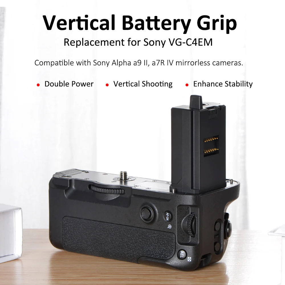 Kingma Vertical Battery Grip Holder Sostituzione Battery Pack Grip Per Sony Alpha A9Ii A7Riv A7Miv A7Rmiv Battery Grip Per Fotocamera