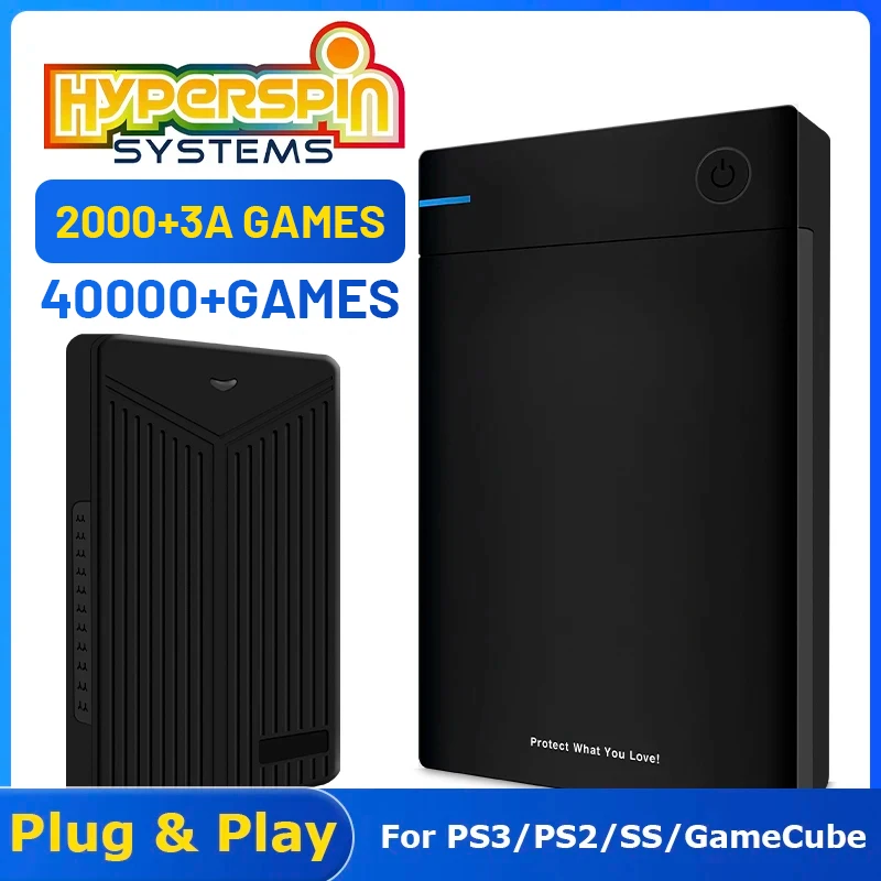 Hyperspin Hdd Per Win 7/8/10 Disco Rigido Portatile Esterno Integrato 40000 + Giochi Retrò Per Ps3/Ps2/Ps1/Ss/Wii/N64/Gamecube/X Box