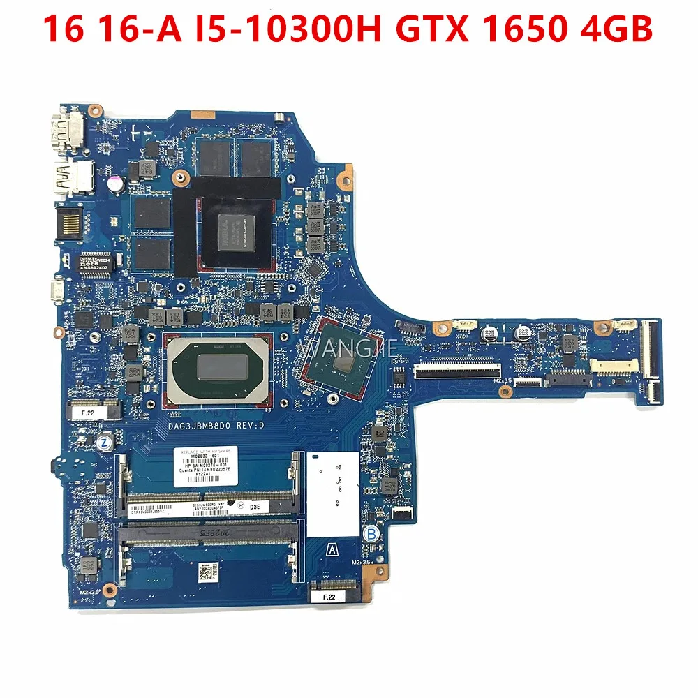 Per Hp Gaming 16 16-A Scheda Madre Per Laptop Muslimex Gtx 1650 4Gb Srh84 I5-10300H Cpu M02033-001 M02033-601 G3Jb Muslimah
