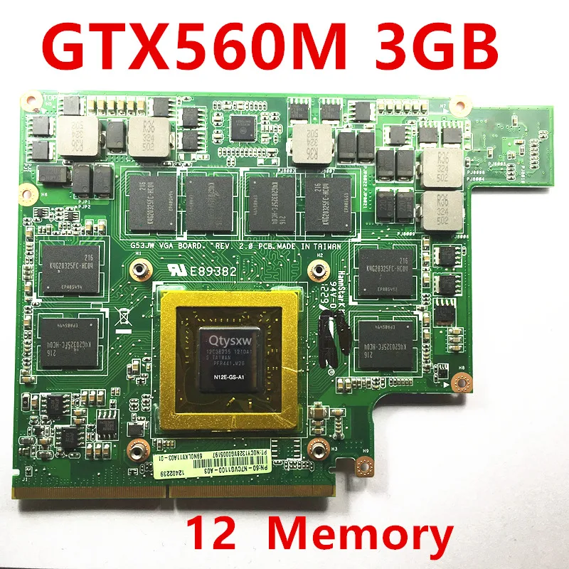 1 Pz Mxmiii Vga Scheda Video Gtx 560M Gtx560M Scheda Per Asus G73Sw G73Jw G53Sw G53Sx G53Jw Vx7 3Gb