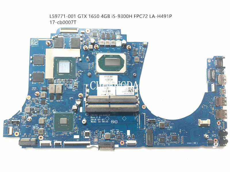 Per 17-Cb0007T Presagio Per Il Computer Portatile Hp Scheda Madre Del Computer Portatile L59771-601 L59771-501 L59771-001 Gtx 1650 4Gb I5-9300H Fpc72 