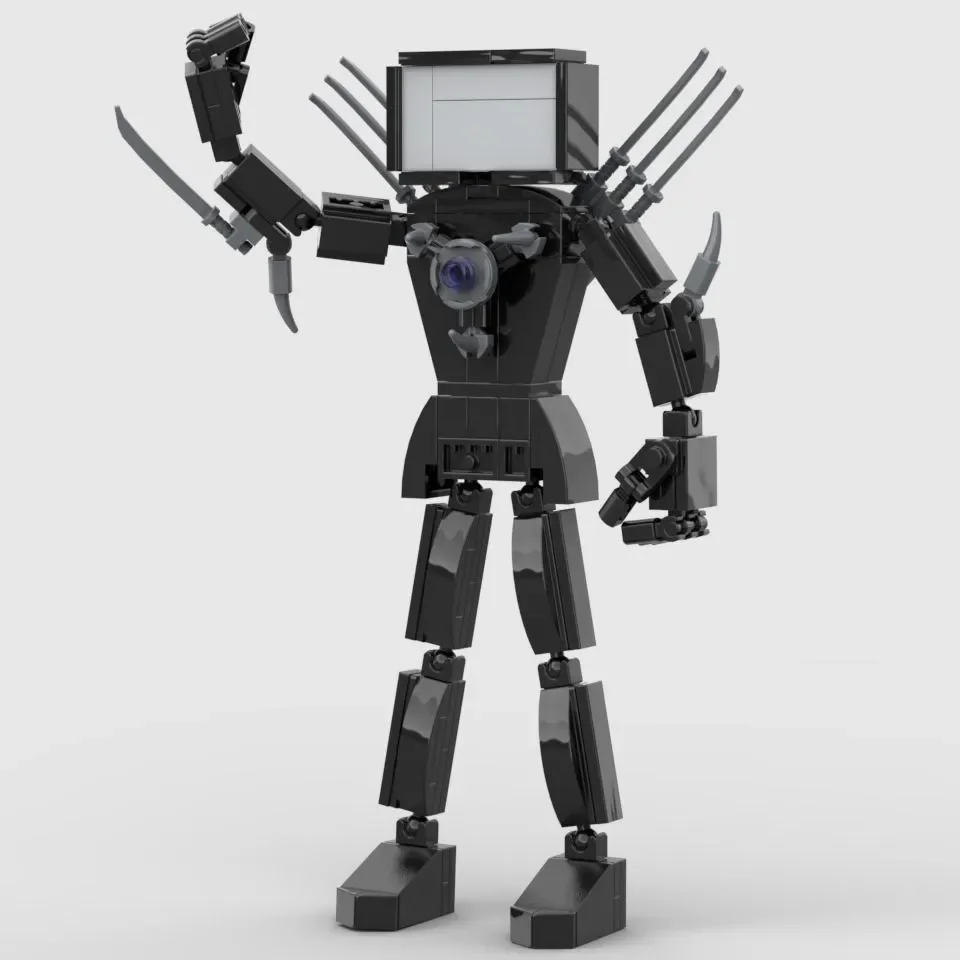 Moc Skibidi Toilet Seven Knife Tv Man Accumulatore Scientist Camera Speaker Brick Children'S Blocks Toys As Regali Di Natale