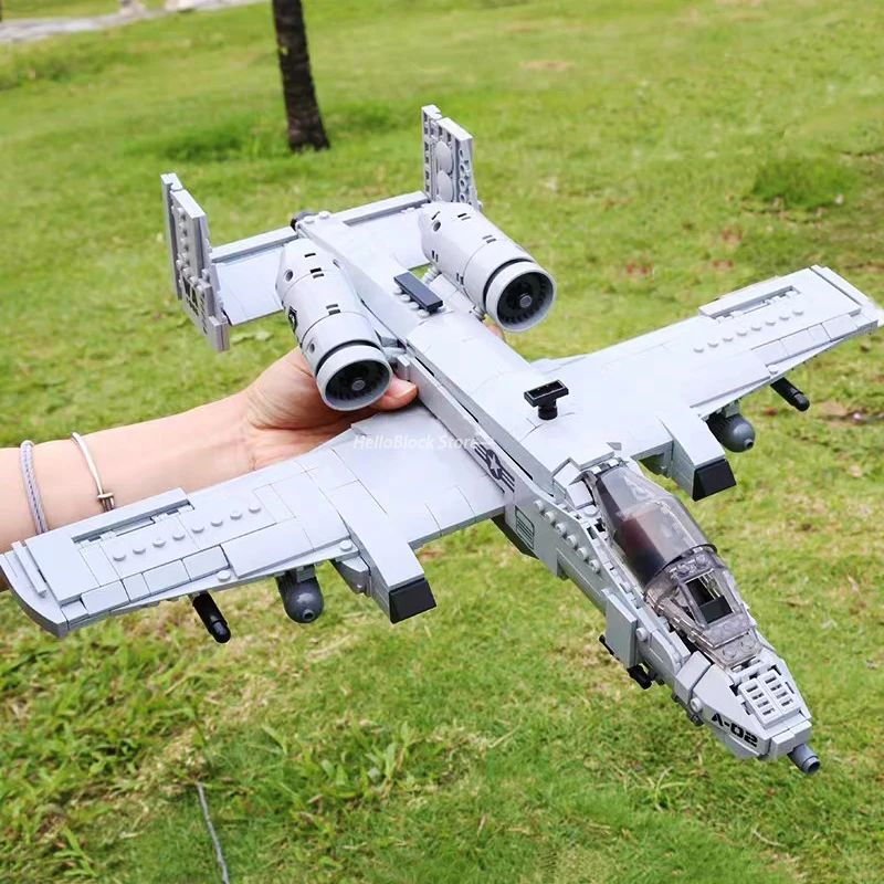 Thunderbolt Ii A10 Fighter Jet Plane Building Blocks Modello 3D Serie Militare Mattoni Giocattoli Per Bambini Regali Di Natale 961 Pezzi