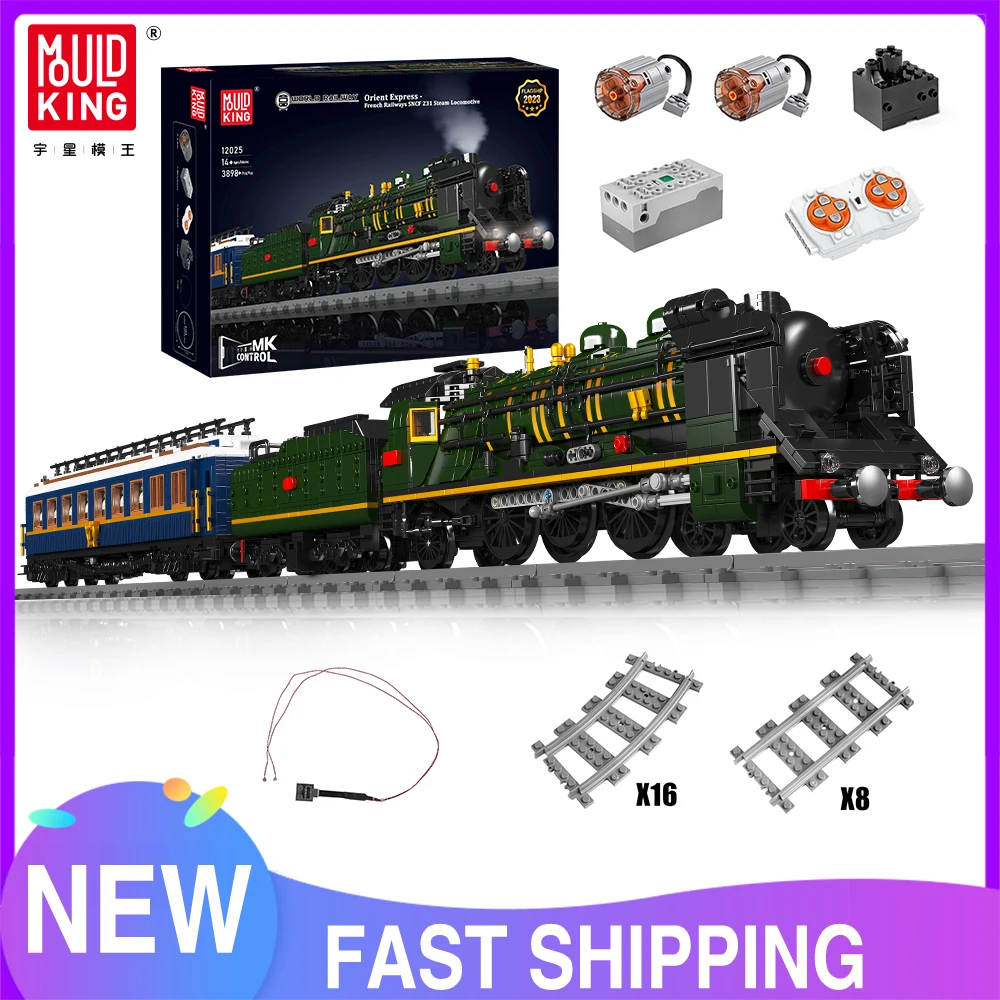 Mold King 12025 Technical Train Building Block Orient Express-French Railway Snfc 231 Locomotiva A Vapore Regalo Di Natale Per Bambini