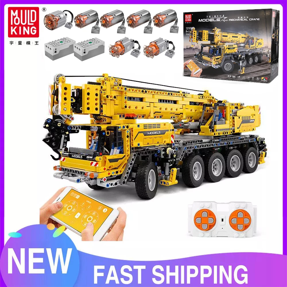 Mold King 13107 Technical Car Toys L'App E Rc Gru Mobile Motorizzata Ii Modello Di Camion Building Blocks Mattoni Regalo Di Natale Per Bambini