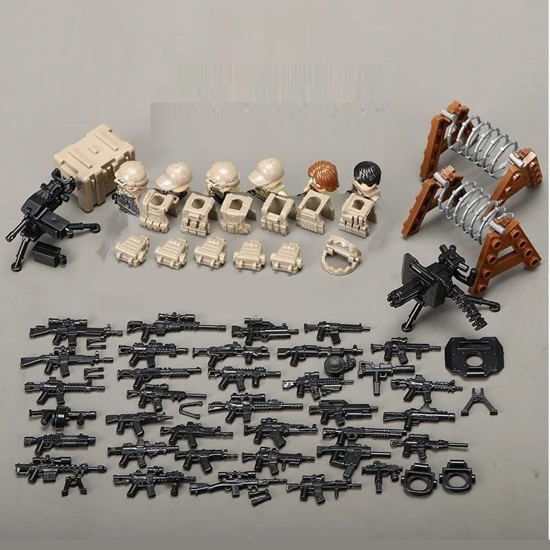 Modern Military Special Forces Soldier Ucraino Mini Action Figures City Gun Army Building Blocks Brinquedo Christmas