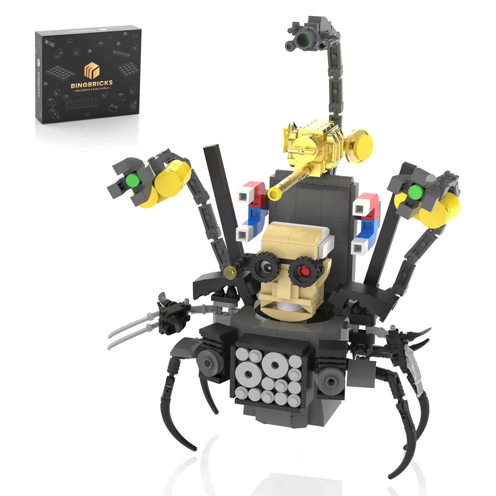 Skibidi Toilet Aggiornato Professor Toilet Man Titan Scientist Toilet Figure Building Kit Per Bambini Fan Compleanno, Regali Di Natale