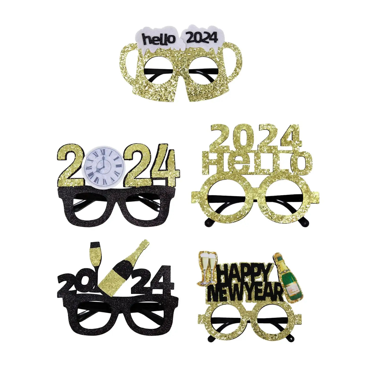 5X Funny Glasses Frame Occhiali Da Vista San Valentino Decor Happy New Year Glasses For Festival Uomo Donna Adulti Holiday Celebration