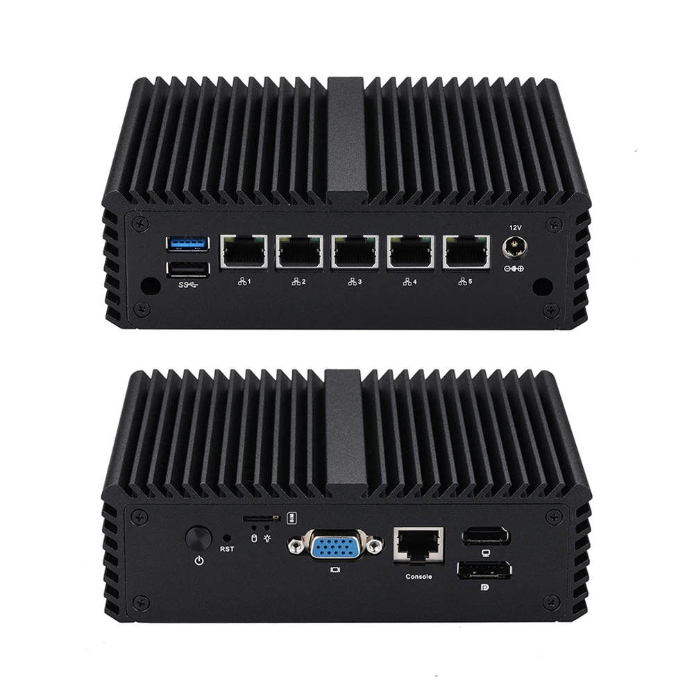 Qotom Mini Pc Q10821G5-S08 Computer Senza Ventola Elkhart Lake Celeron J6412 Quad Core Con Supporto Lan 5X2.5 Gigabit 5G