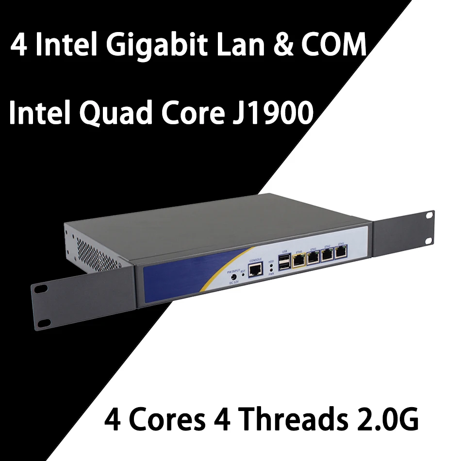 Hunsn Firewall, Router Pc,Intel Quad Core J1900,Ars17 Microtics, Pfsense, Vpn, Fanless Network Security Appliance Lan 2Usb Vga