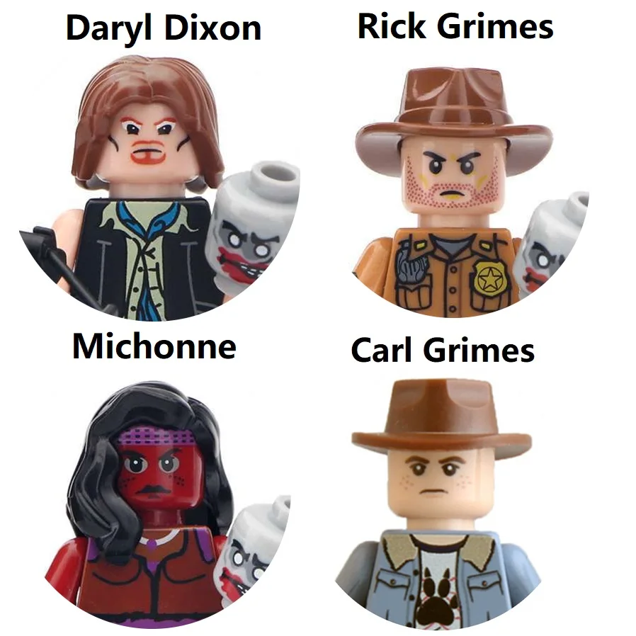 The Walking Dead Zombie Daryl Shan Set Building Blocks Mini Action Figure Toys