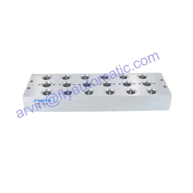 Festo Manifold Block Prs-1/4-9-B 15868 Pneumatic Air Exhaust Solenoid Valve Base For Mfh-5-1/4-B 9Pcs Valves Plate With Gaskets