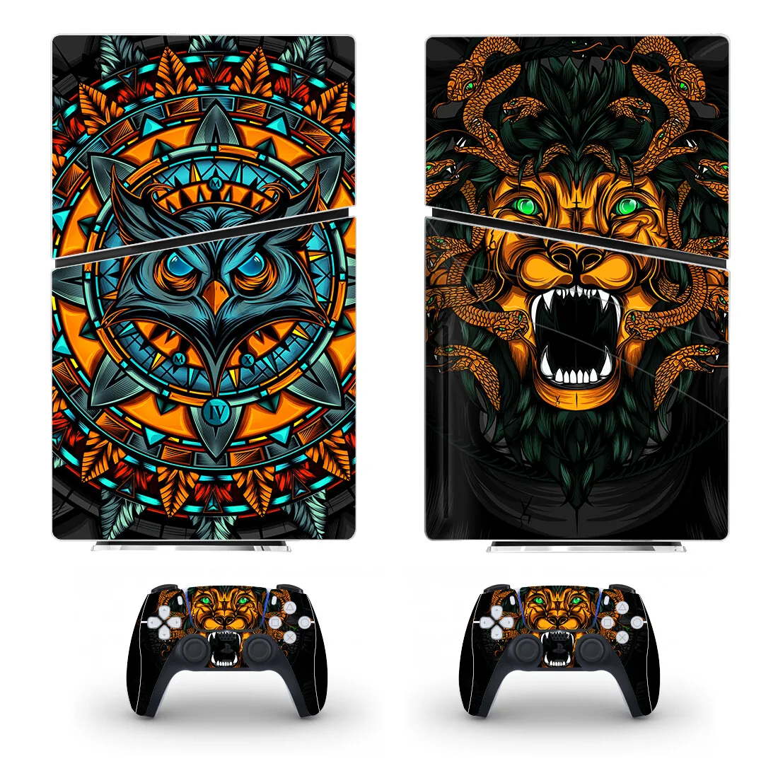 Animal Ps5 Slim Disc Skin Sticker Decalcomania Cover Per Console E 2 Controller Nuovo Vinile Ps5 Slim Disk Skin