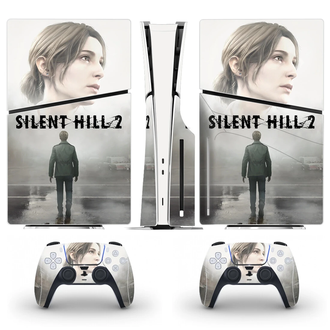Silent Hill 2 Ps5 Slim Disc Skin Sticker Decalcomania Cover Per Console E 2 Controller Nuovo Vinile Ps5 Slim Disk Skin