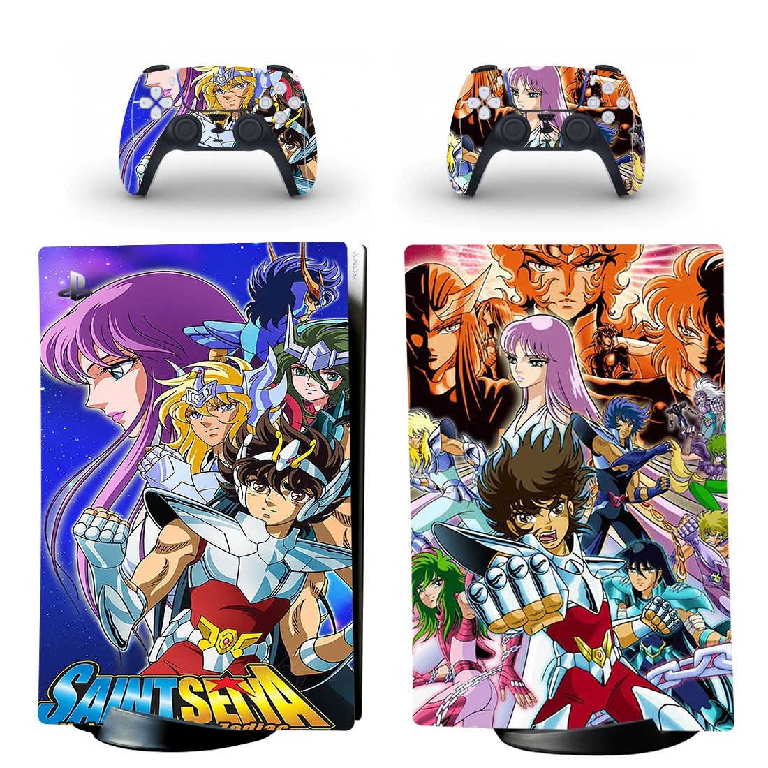 Anime Saint Seiya Ps5 Digital Skin Sticker Decalcomania Cover Per Console E 2 Controller Pelli In Vinile