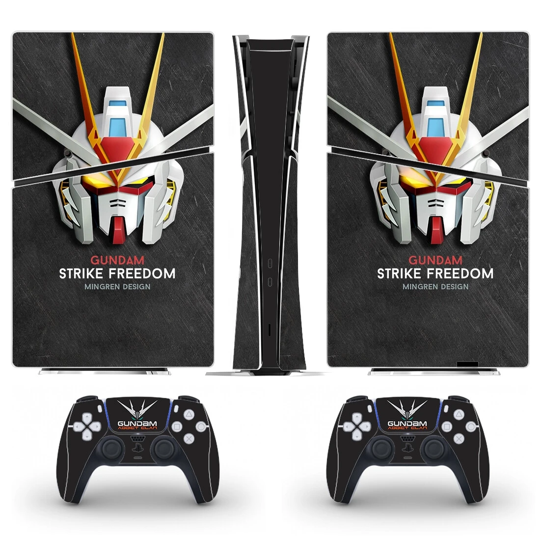 Anime Gundam Ps5 Slim Digital Skin Sticker Decalcomania Cover Per Console E 2 Controller Nuovo Vinile Ps5 Slim Skin