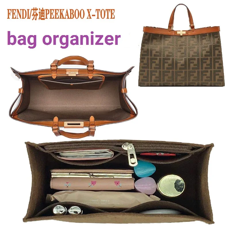 Argon Only Sale Inner Bag】Inserto Organizer Per Borsa Per Fendi Peekaboo X-Tote Organizer Divider Shaper Protector Scomparto