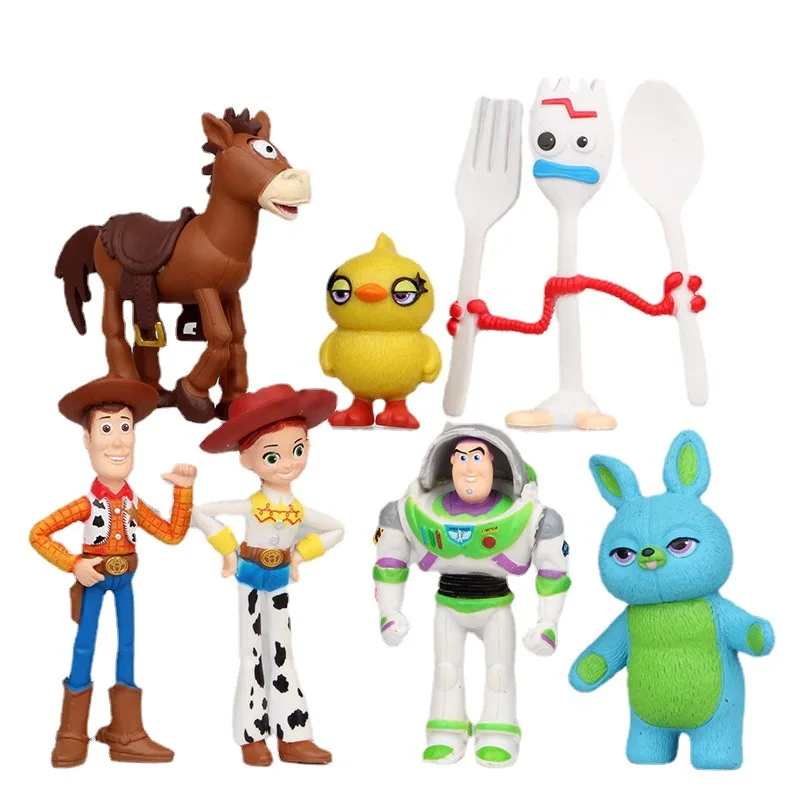 7 Pz/Set Disney Toy Story Buzz Lightyear Woody Jessie Little Green Men Action Figure Toys Regalo Di Compleanno Ornamento Per Torta