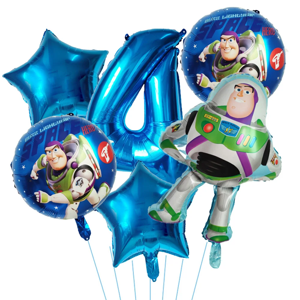 Disney Toy Story Buzz Lightyear Cartoon Foil Balloons 32 Pollici Blue Number Baby Boy Blue Air Ballon Birthday Party Decor Giocattoli Per Bambini