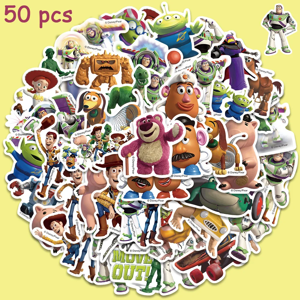 50Pcs Disney 3D Toy Story Buzz Lightyear Alien Stickers Cartoon Cute Graffiti Decalcomanie Per Bambini Laptop Bagaglio Diario Sticker