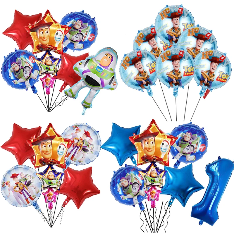 Disney Toy Story Buzz Lightyear Cartoon Foil Balloons 32 Pollici Blue Number Baby Boy Blue Air Ballon Birthday Party Decor Giocattoli Per Bambini