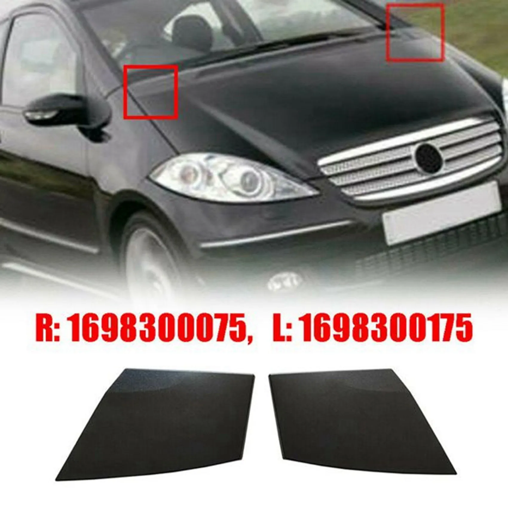 Coperchio Cerniera Cofano Motore Auto Parabrezza Sinistro Protezione Angolare Cofano Scarico Acqua Per Mercedes Benz Classe A W169 1698300175