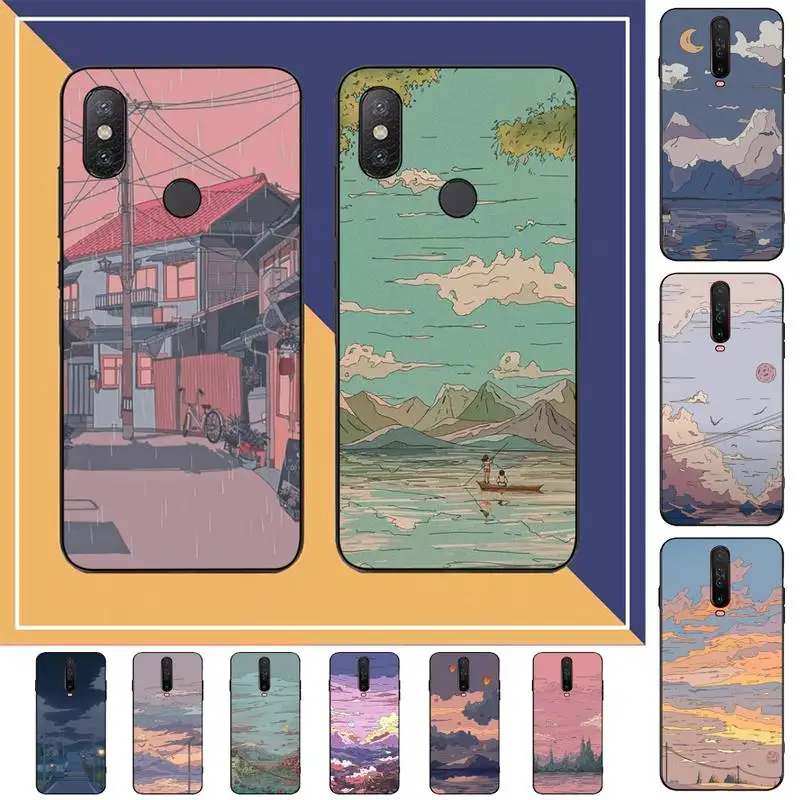 Custodia Per Telefono Con Pittura A Olio Fuji Con Supporto Giapponese Per Redmi Note 8 7 9 4 6 Pro Max T X 5A 3 10 Lite Pro