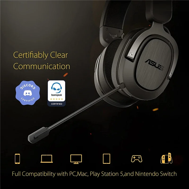 Asus Tuf Gaming H3 Wireless Low Delay Game 2.4 Ghz Surround Sound Band Did Usb-C Microfono Hifi Applicabile A Ns Xbox Ps5
