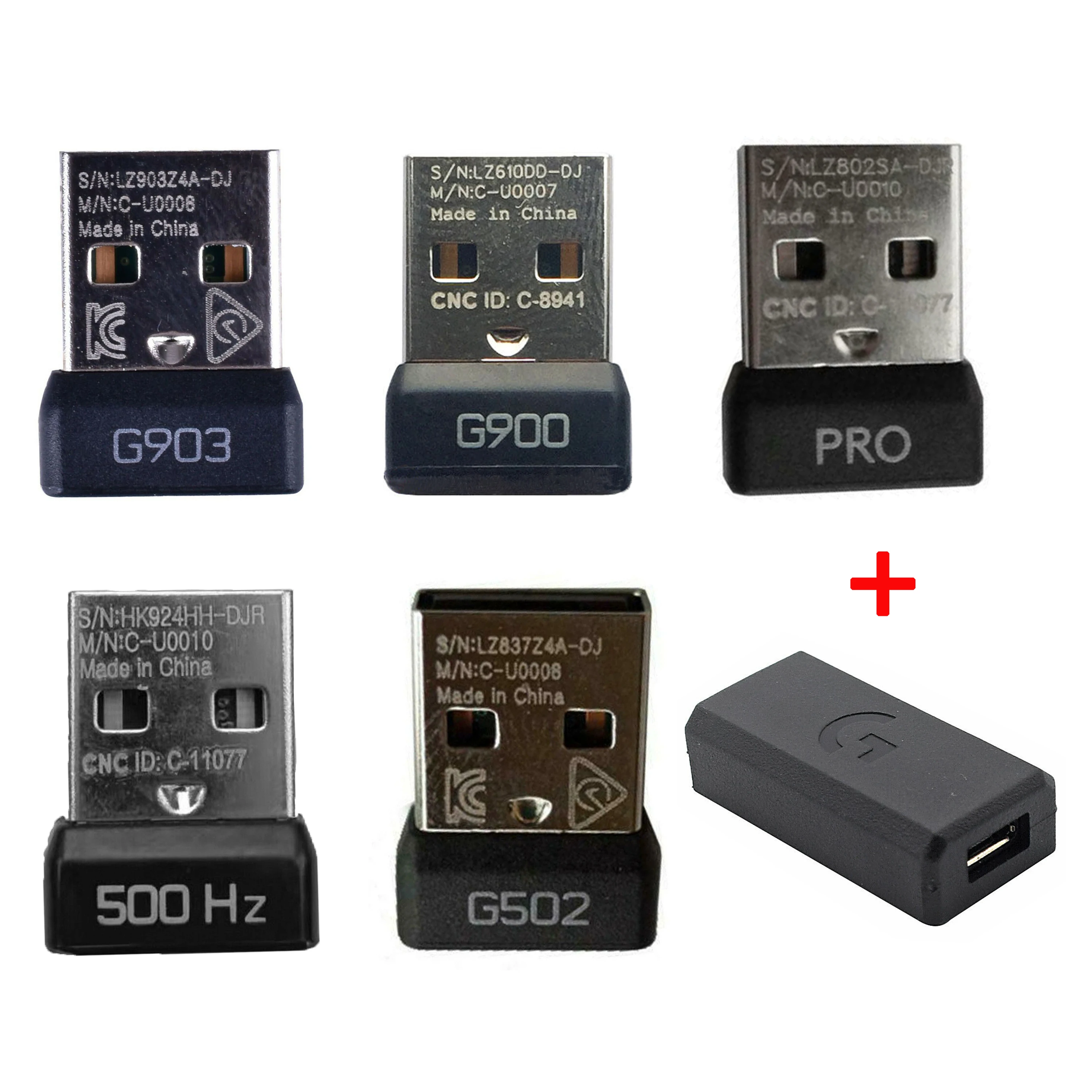 Ricevitore Mouse Dongle Usb + Adattatore Porta Di Estensione Per Mouse Wireless Logitech G502 Lightspeed G900 G903 G602 G Pro