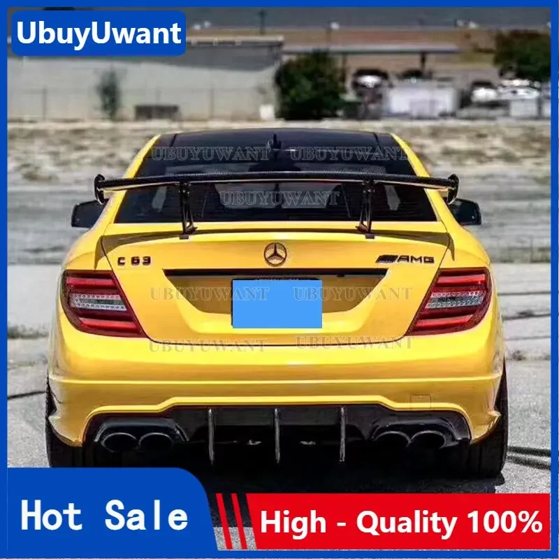 Per Spoiler C63 C63 2/4 Porta 2007-2014 Classe C W204 C63 Coupe In Fibra Di Carbonio Nero Serie Tronco Spoiler Ala Posteriore Fit