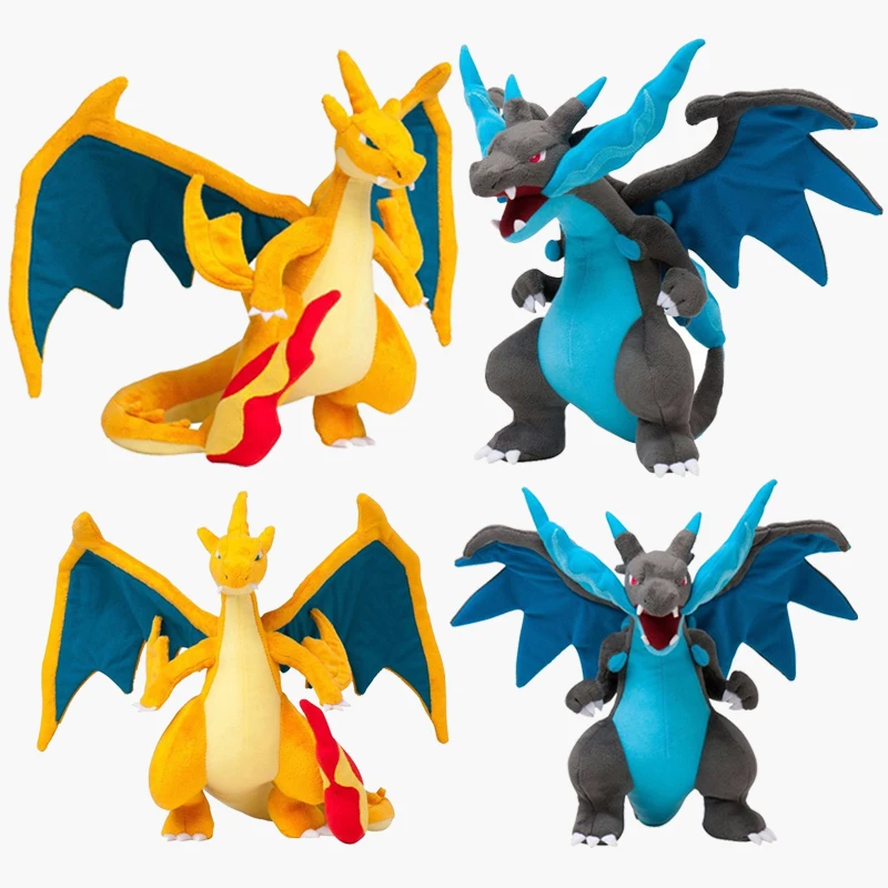 2 Style Dinosaur Toy Xy Version Charizard Peluche Milioni Mage Evolution Giallo Blu Mega Pokemon Charizard Doll Regalo Di Natale