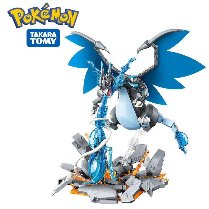 Pokemon Ash Ketchum Greninja Vs Mega Charmander X Building Blocks Pikachu Pokragon Figure