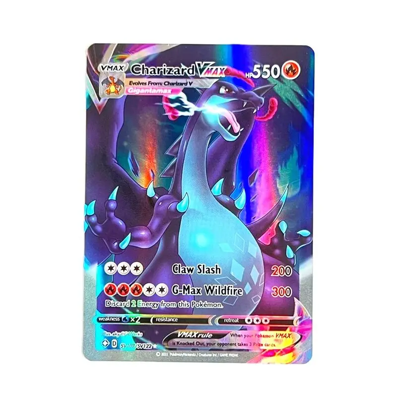54-100Pcs Carte Pokemon Inglese Gx Energy Vmax Mega Ex Gioco Da Tavolo Charizard Pikachu Rare Collection Battle Card Giocattoli Per Bambini Regalo