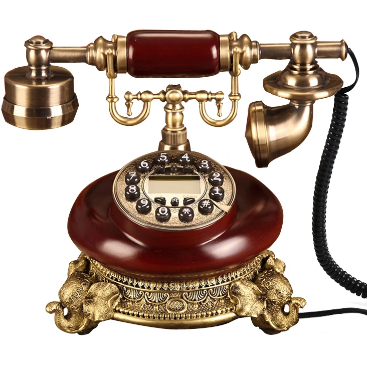 Telefono Fisso Antico Europa In Legno Telefono Vintage Home Office Montato Telefono Telefono Elefante Decorazione Tavolo